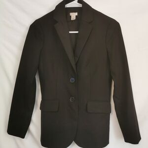 J Crew Factory Petite Black 70% Wool Blazer - Sz  00P